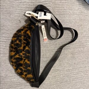 Michael Kors Black and Gold Animal Print Crossbody